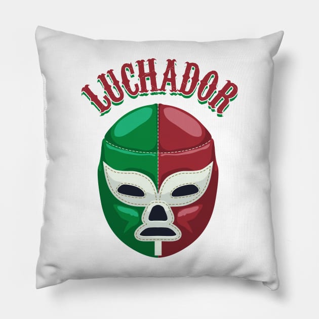 Luchador - mexican masked wrestler Pillow by verde