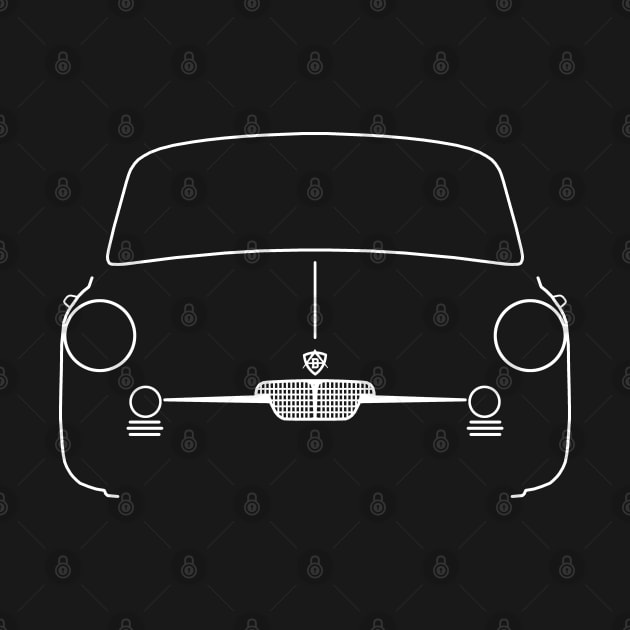 Autobianchi Bianchina classic car white outline graphic by soitwouldseem