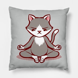 Cat Animals Meditation Zen Buddhism by Tobe Fonseca Pillow