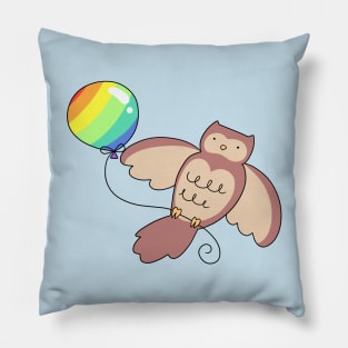 Rainbow Balloon Owl Pillow