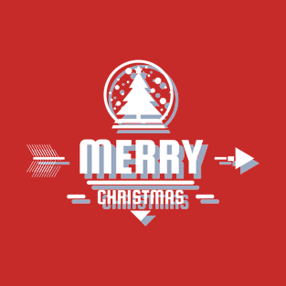 Merry Christmas Arrows and Snow Globe T-Shirt