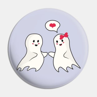 Cute halloween ghost lovers Pin