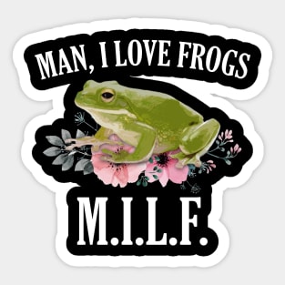 Cute Frog Stuff I Heart Milf Man I Love Frogs Painting Sticker. By  Artistshot