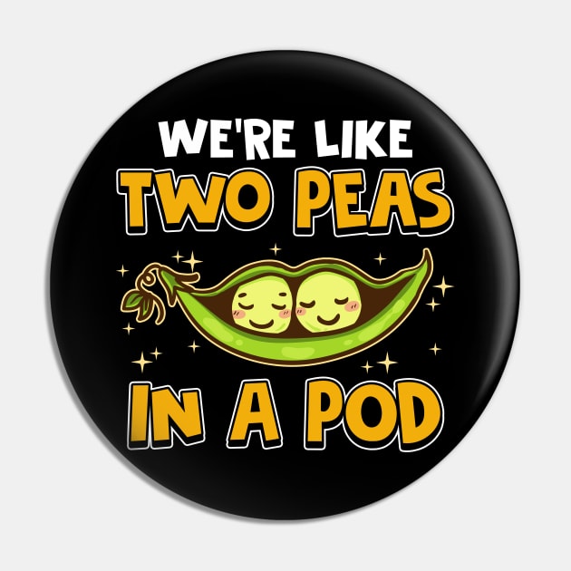 Cute We're Like Two Peas In a Pod Romantic Pun Pin by theperfectpresents