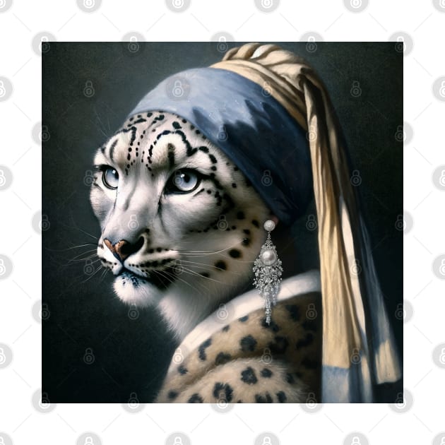 Wildlife Conservation - Pearl Earring Snow Leopard Meme by Edd Paint Something