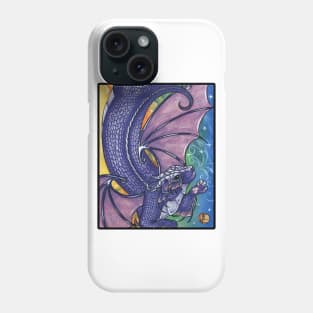 Purple Dragon Ferret - Black Outlined Version Phone Case