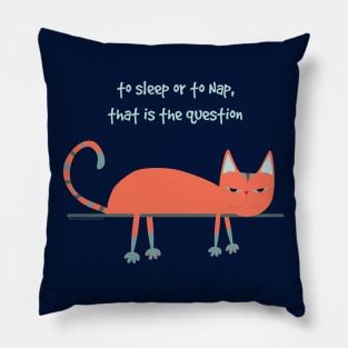 Ginger cat Hamlets dilemma Pillow