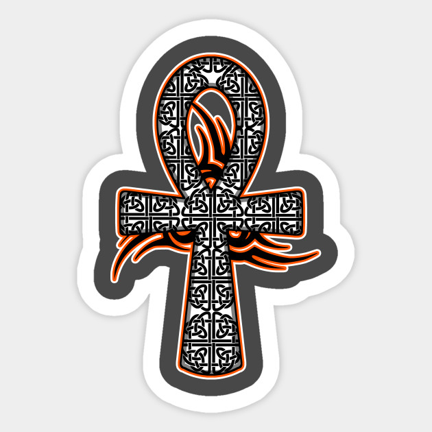 Ankh Cross Orange Ankh Cross Sticker Teepublic