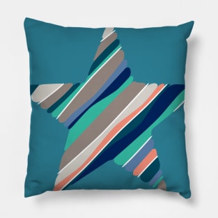 Star with Wavy Stripes Design Pillow