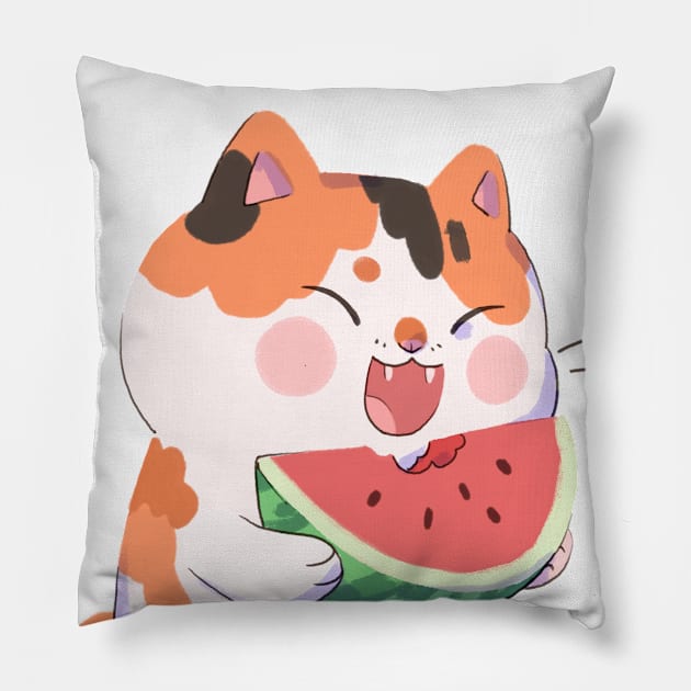 Watermeowlon Pillow by gemrys