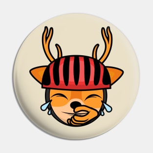 Laughing Cyclist Deer Fred Pin