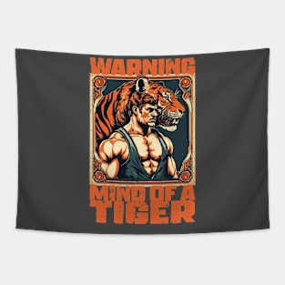 warning mind of a tiger vintage circus strong man Tapestry