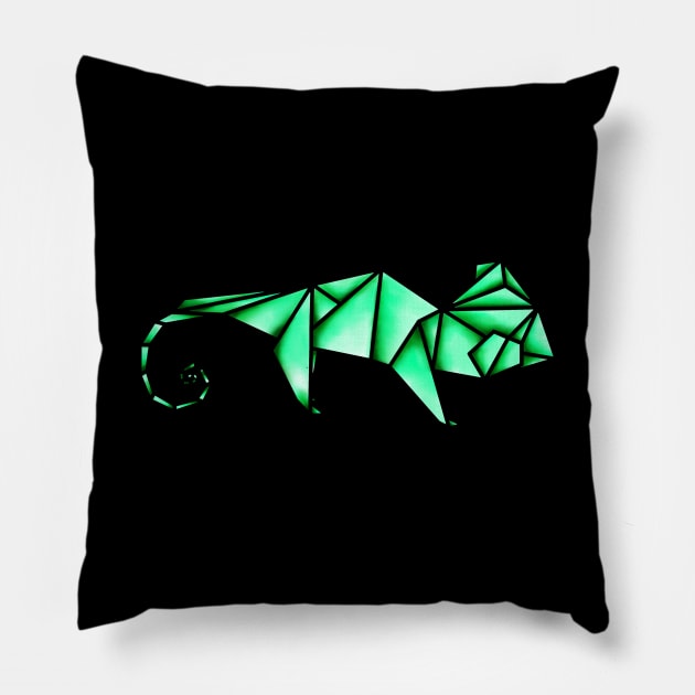 Origami cameleon Pillow by EGGnTEDDY