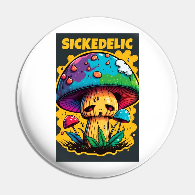 Sickedelic Mushroom Pin by JigglePeek