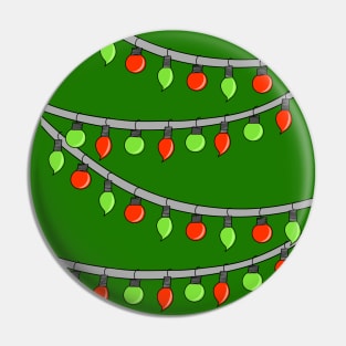 Red and Green Ornament String Lights Christmas Tree Design, made by EndlessEmporium Pin