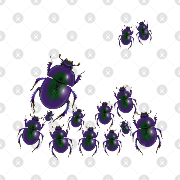 Scarab beetles assemble! by Ricogfx