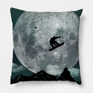 Snowboard Freestyle - Green Night Pillow