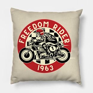 Vintage Motorcycle Club Freedom Rider 1963 Pillow