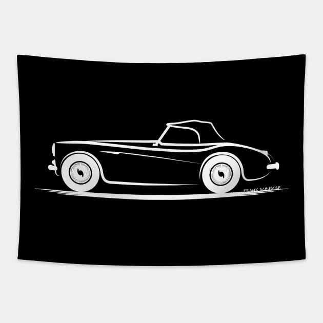 Austin Healey 100 1955 Top Up White Tapestry by PauHanaDesign