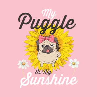 Puggle and Sunflowers Dog Lover Gifts For Women and Girls T-Shirt