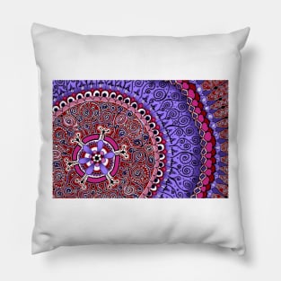 Mandala Purple, Pink, and Red Pillow