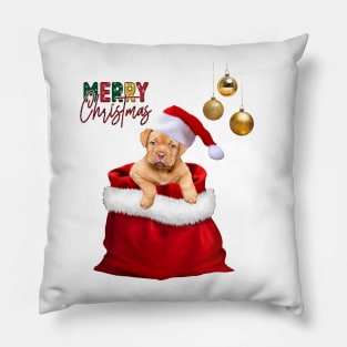 Merry Christmas, cute christmas dogs Pillow