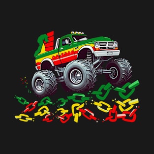 Juneteenth Monster Truck Drives Over Chains T-Shirt