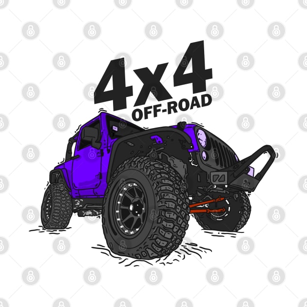 4x4 Off Road Jeep Purple by 4x4 Sketch