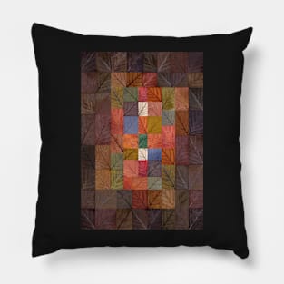 Autumn Harmony Leaf Collage Pillow