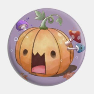 Startled Shroomy Autumn Pumpkin Pin