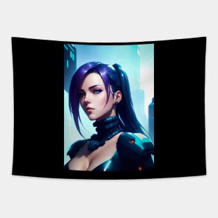 Cyberpunk girl Tapestry