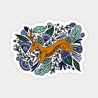 Folk Art Deer Magnet