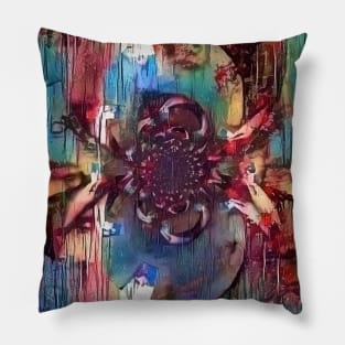 Abstract canvas in vivid colors Pillow