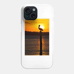 Pelican Silhouette at Sunset Phone Case