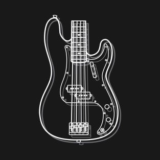 P-Style Bass Guitar Body Outline Dark Theme T-Shirt