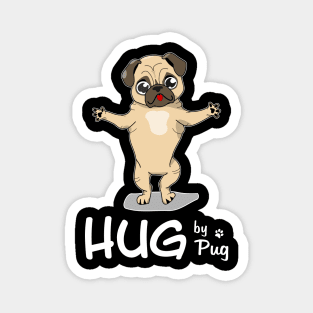 Hug by Pug. Cute dog Magnet