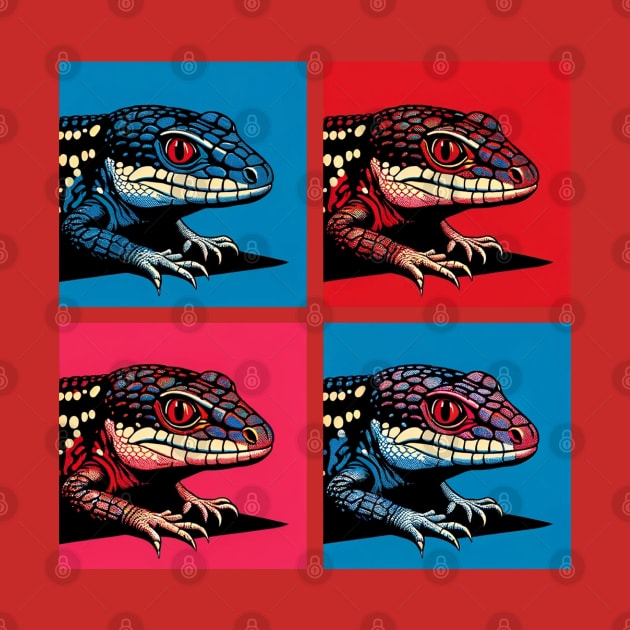 Red-Eyed Crocodile Skink Pop Art - Cool Lizard by PawPopArt