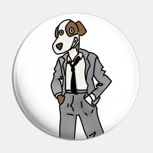 dog in a suit Pin