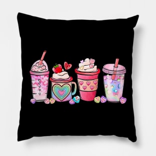 Womens Valentines Day Coffee Couple Matching Family Pillow