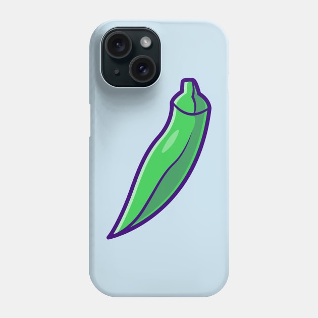 Okra Vegetable Cartoon Phone Case by Catalyst Labs