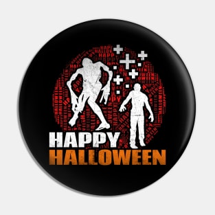 Happy halloween, zombies, halloween Pin