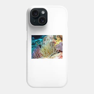 Caribbean Coral Reef Giant Sea Anemone group and Arrow Crab Phone Case