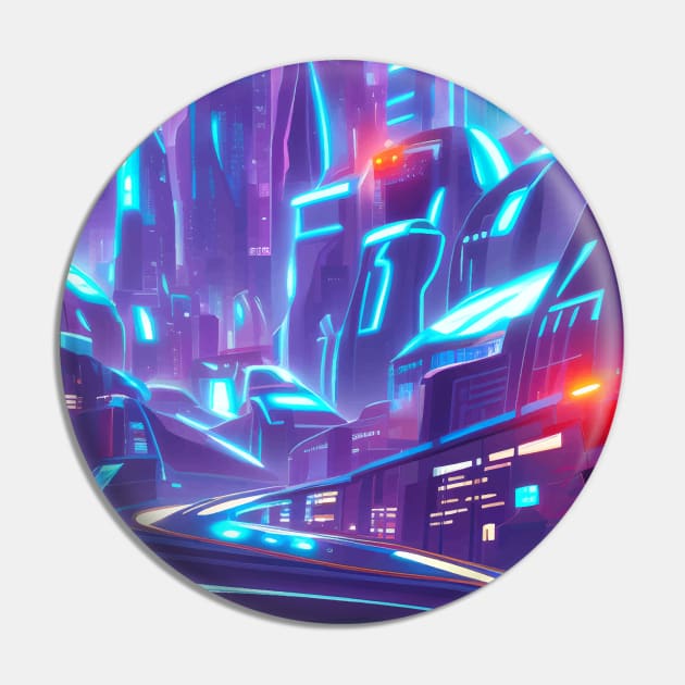 Cool Japanese Neon Cyber City Pin by star trek fanart and more