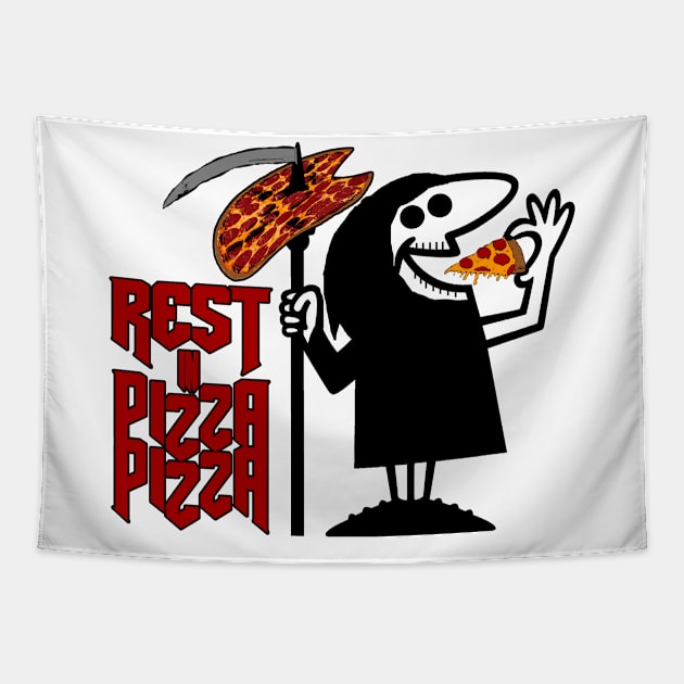 Little Reaper's Pizza Tapestry by zachattack