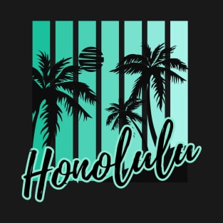Tropical Hawaii Honolulu Palm Trees T-Shirt