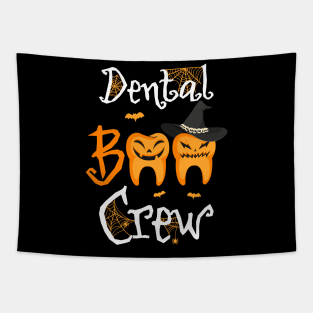 Dental Boo Crew funny Halloween Pumpkin Dentist Tapestry