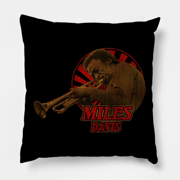 Retro Vintage Classic Miles Davis Pillow by Electric Tone