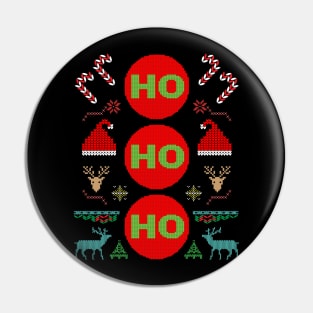 Ho Ho Ho Ugly Christmas sweater style design Pin