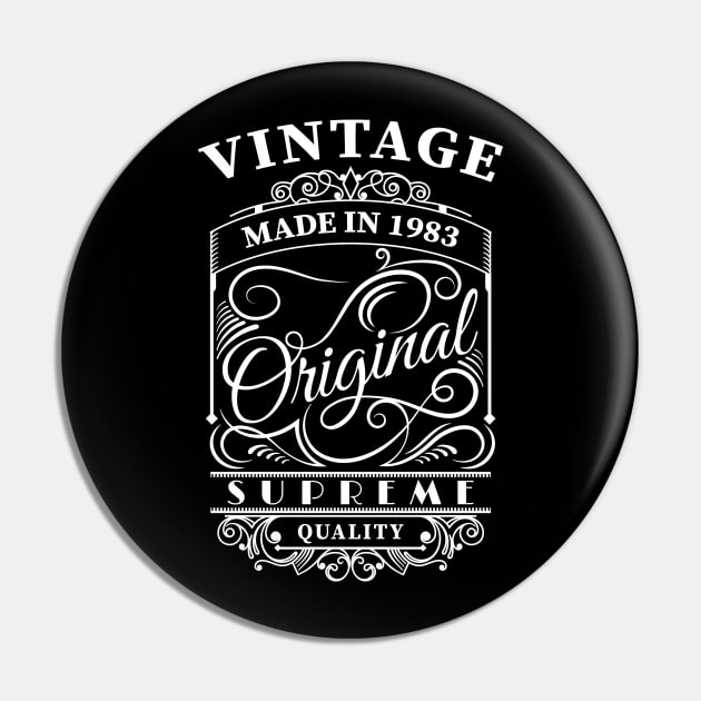 Vintage made in 1983 Pin by captainmood