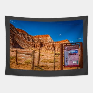 Toadstool Trail Entrance Sign Tapestry